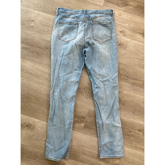 Black Daisy Kate Women's Distressed Ripped Straight Leg Jeans Blue Size 13 - Picture 5 of 9